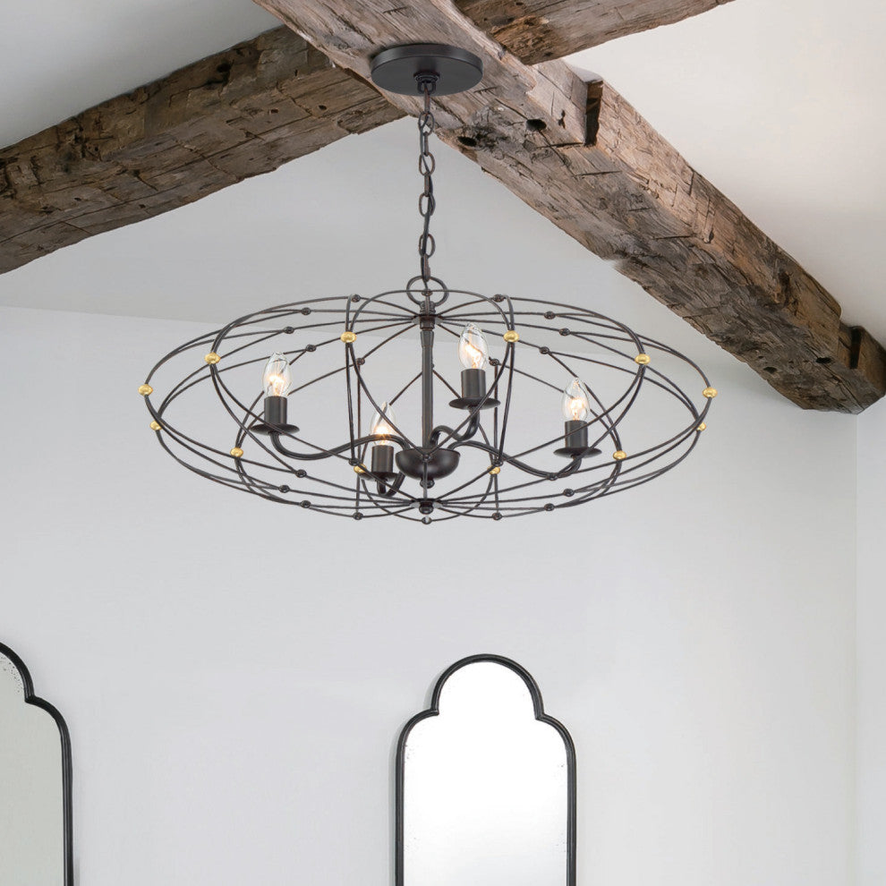 Zucca 4 Light English Bronze Chandelier