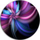 Purple And Blue Psychedelic Flower, Floral Disc Metal Artwork, 36"