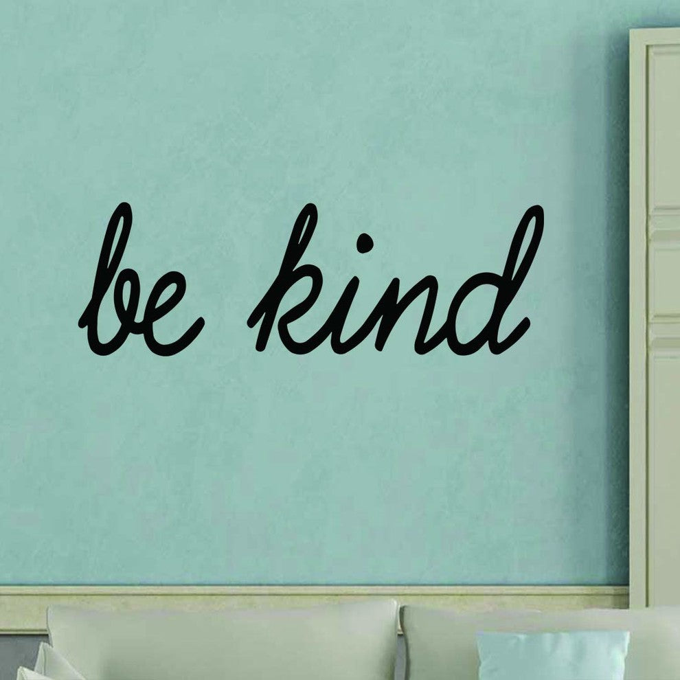 VWAQ Be Kind Wall Decal Inspirational Quotes, Black, 5"x15"