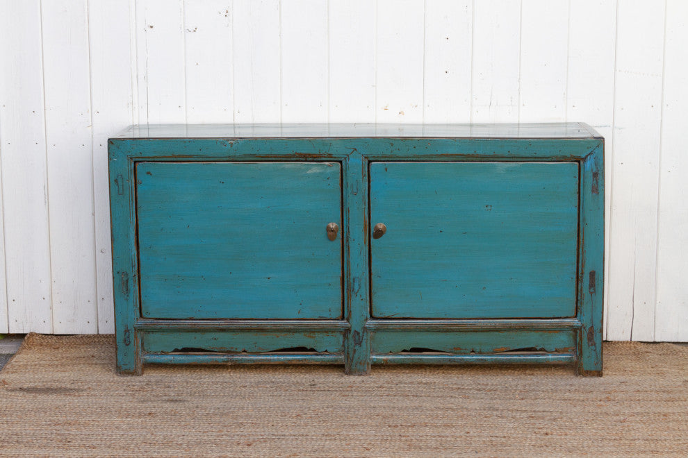 Painted Peacock Blue Buffet Cabinet