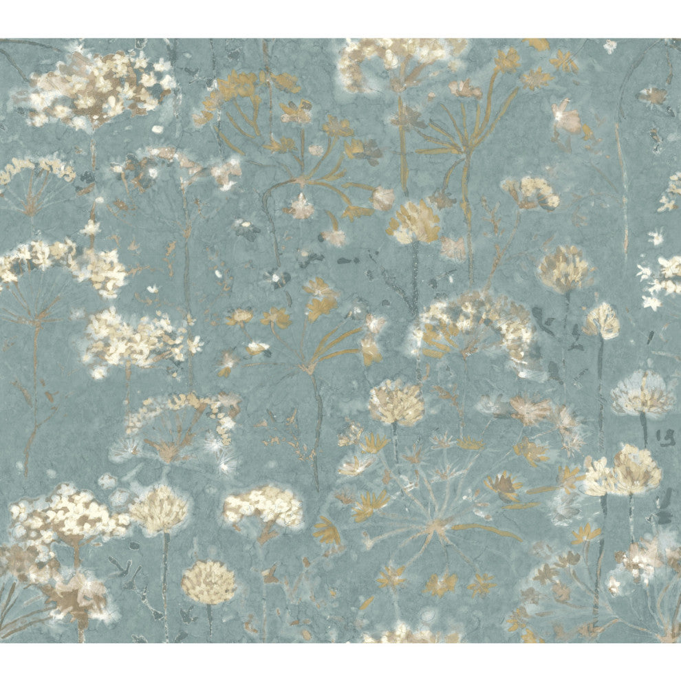 Blue Botanical Fantasy Wallpaper