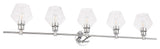 Chrome Finish And Clear Glass 5-Light Wall Sconce