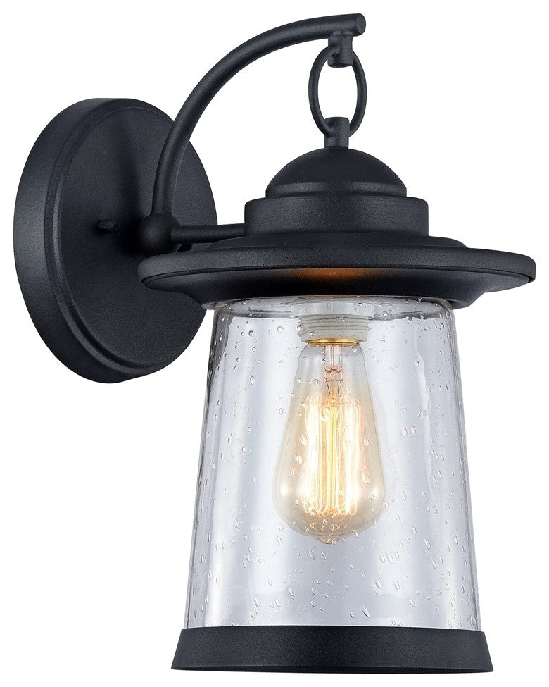 LINON Transitional 1 Light Black Outdoor Wall Sconce 13"