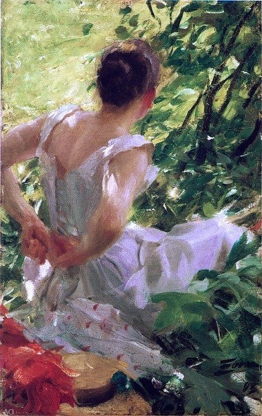 Anders Zorn Woman Dressing, 18"x27" Wall Decal Print