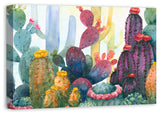 Colorful Blooming Cactus 20x30 Canvas Wall Art