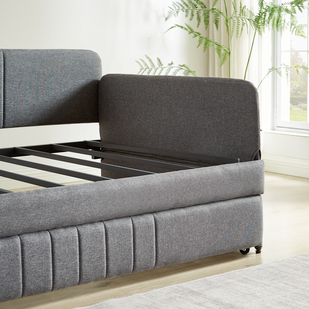Gewnee sofa bed metal framed with trundle twin size