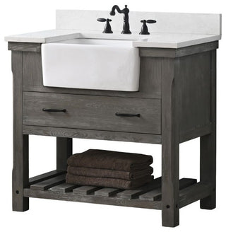 Wesley 36" Bathroom Vanity, Weathered Gray