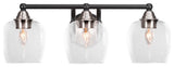 Paramount 3-Light Bath Bar, Matte Black & Brushed Nickel, 6" Clear Bubble Glass