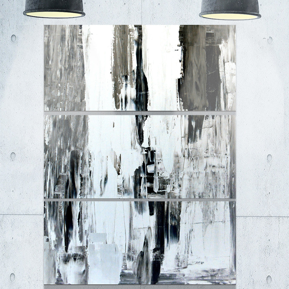 "Brown and Beige Painting" Glossy Metal Wall Art, 3 Panels, 28"x36"