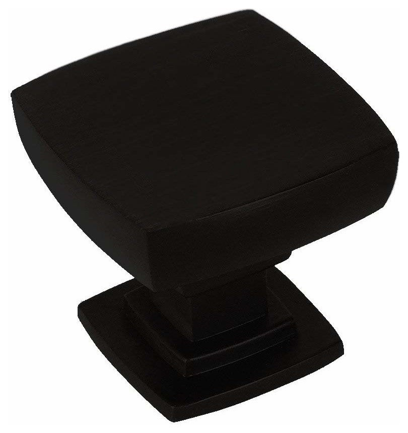 Cosmas 5232FB Flat Black Square Contemporary Cabinet Knob, 10 Pack