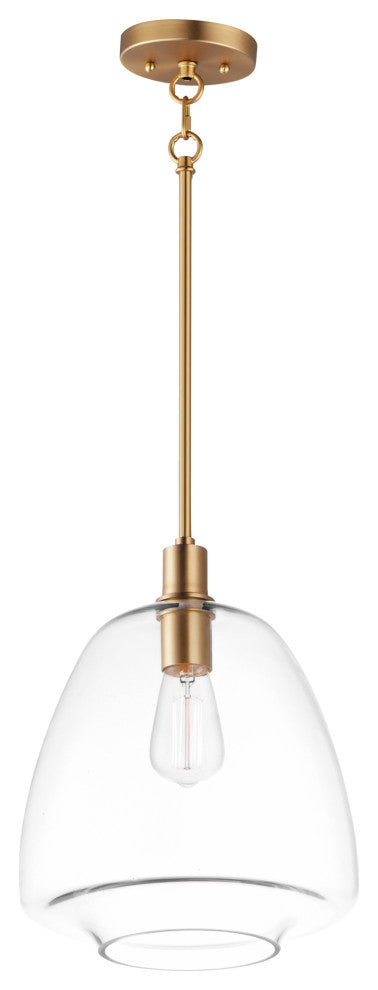 Maxim Lighting Babylon 11.5" 1-Light Pendant, Satin Brass/Clear, 11116CLSBR