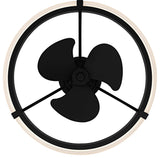 Quoizel QFA6805 Elrod 14" 3 Blade Indoor LED Ceiling Fandelier - Matte Black