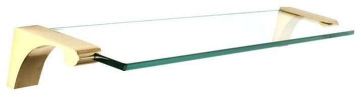 Alno 19" Glass Shelf with Brackets in Polished Brass