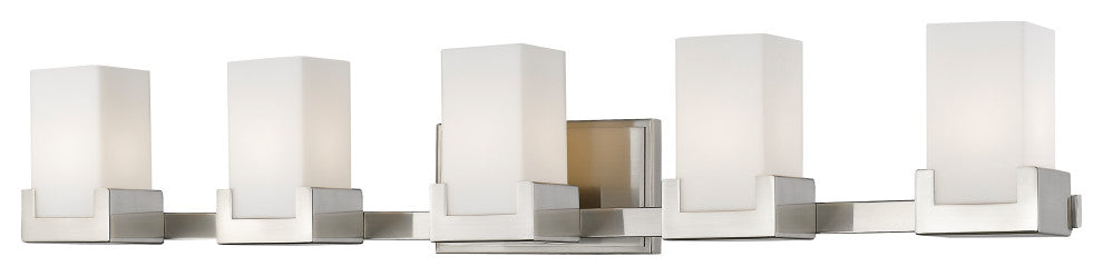 Peak Collection 5 Light Vanity in Brushed Nickel Finish