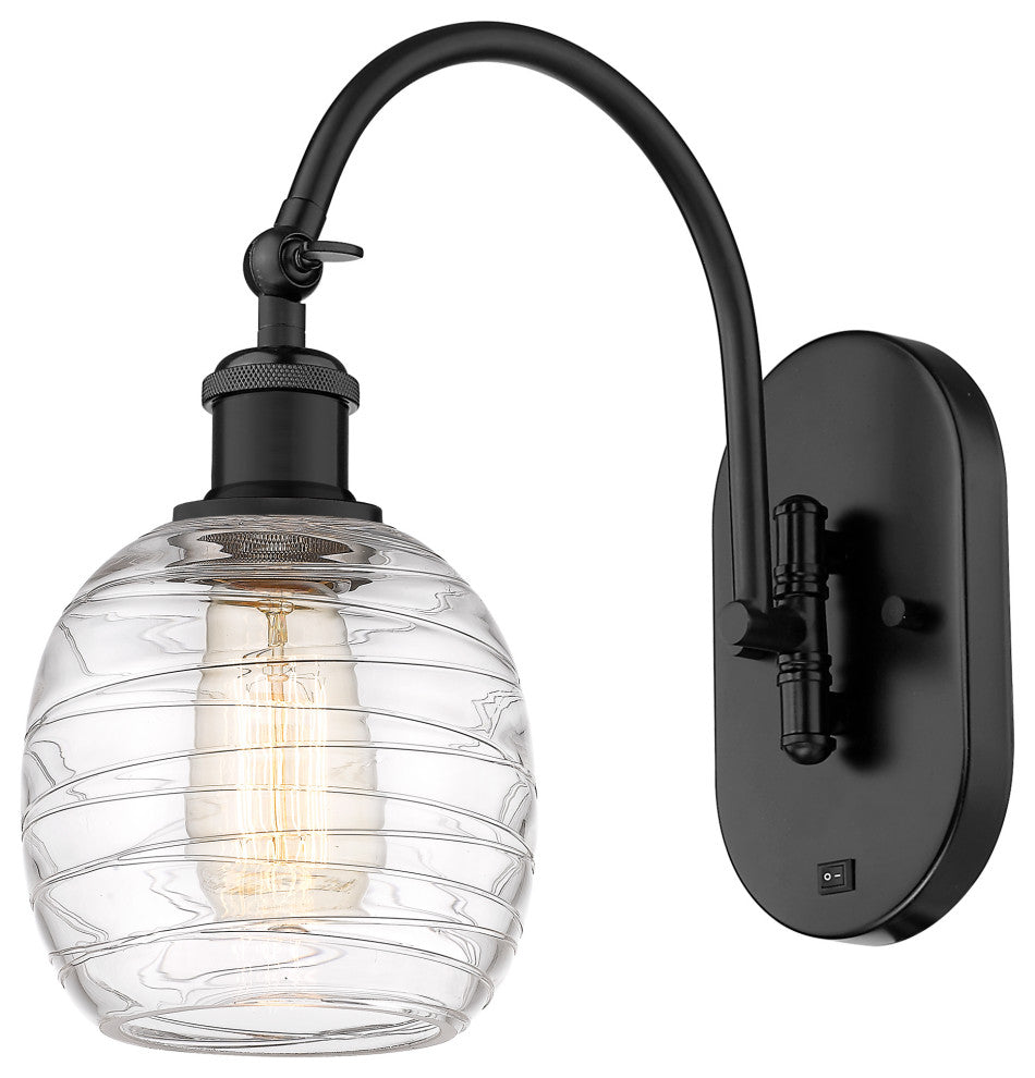 Innovations 518-1W-BK-G1013-LED 1-Light Sconce, Matte Black