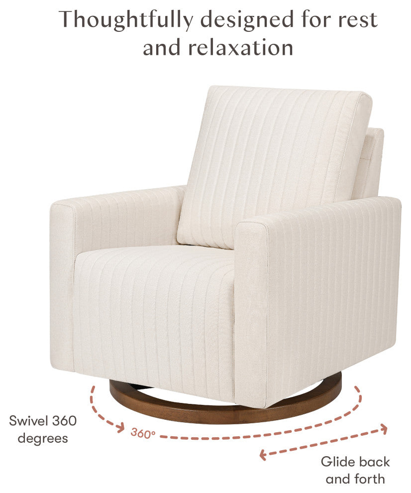 Poe Channeled Swivel Glider, Water Repellent and Stain Resistant, Performance Cream Eco-Weave