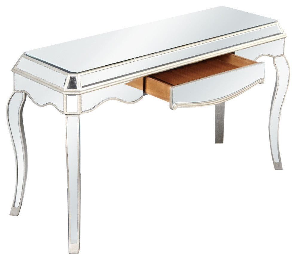 Elegant Camille 1-Drawer Desk, Gold