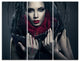 "Passionate Woman in Black" Art Portrait Canvas Print, 3 Panels, 36"x28"