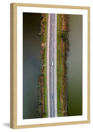 "Lanes Across Water" Framed Print by Karolis Janulis