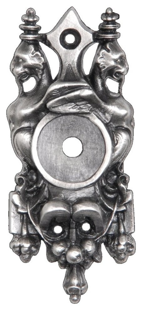 Griffin Back Plates, Antique-Style Pewter