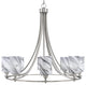 Paramount 8-Light Chandelier, Brushed Nickel, 4" Onyx Swirl Glass