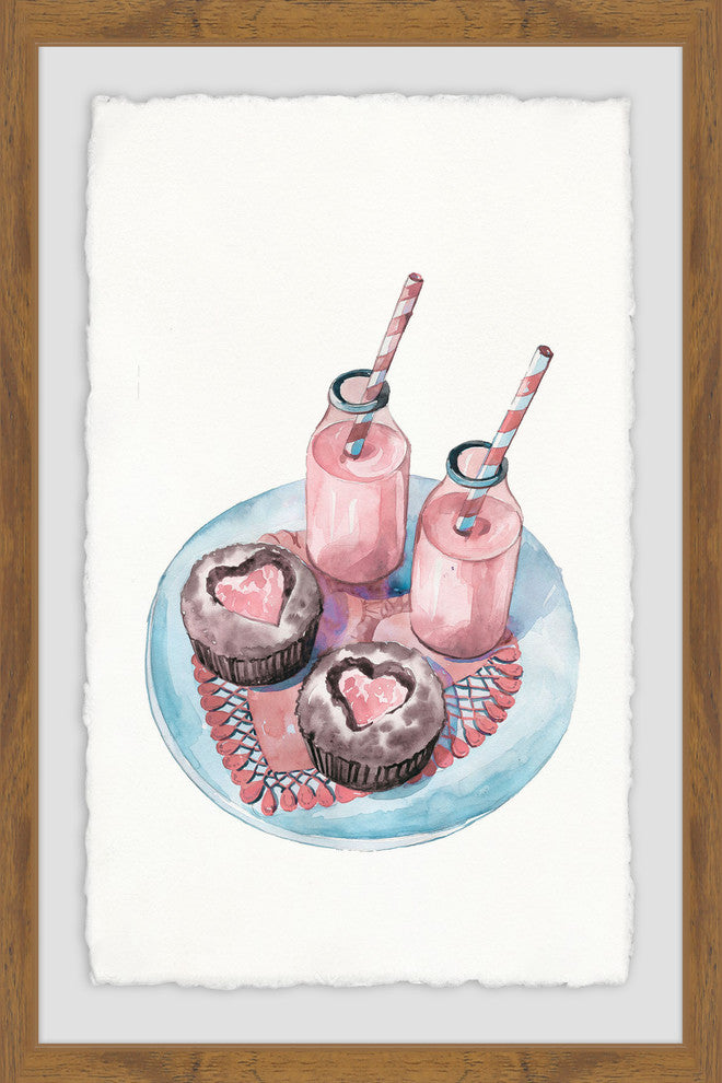 "Pink Sweets" Framed Painting Print, 12"x18"