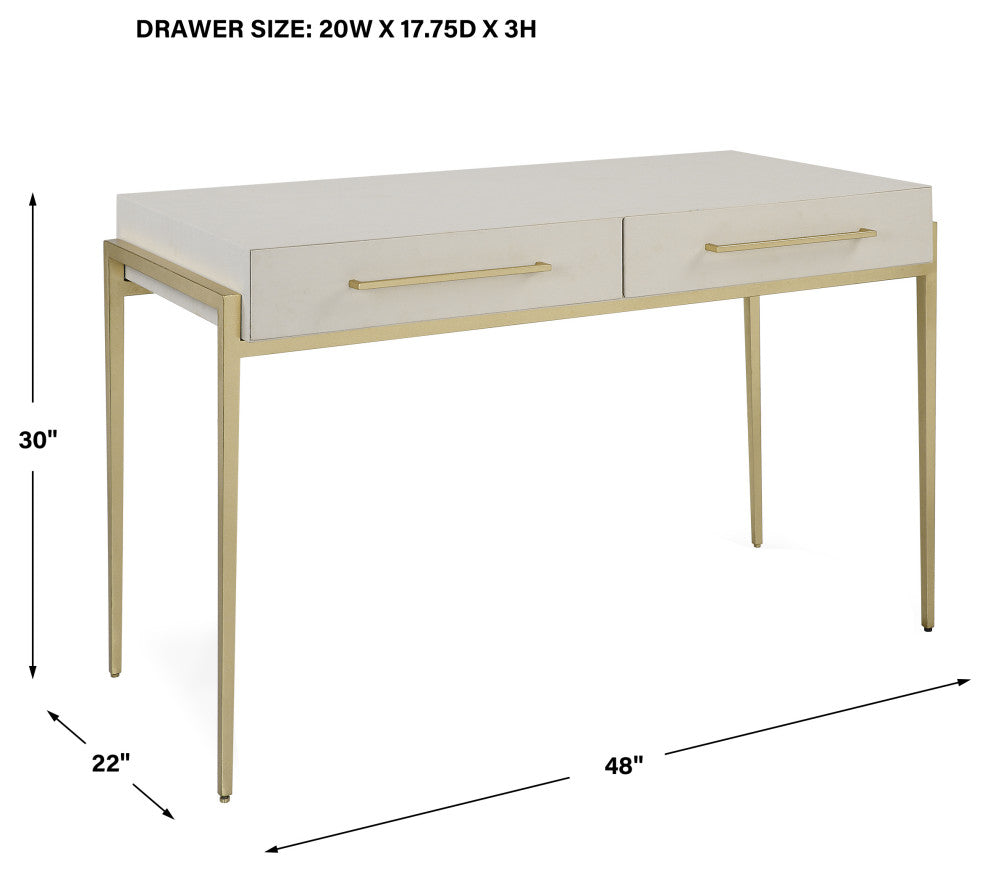 Uttermost Jewel Modern White Desk
