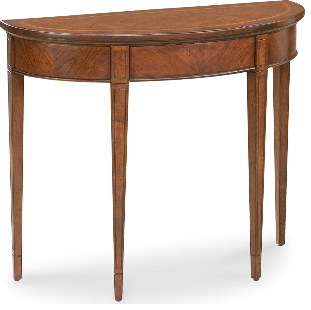 Hampton Demilune 36" Console Table, Medium Brown