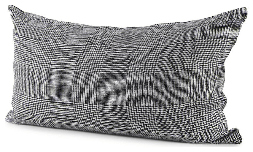 White And Black Pattern Lumbar Throw Pillow Cover