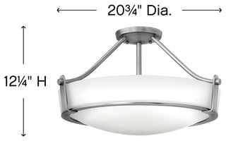 Hinkley Hathaway Medium Semi-Flush Mount, Antique Nickel