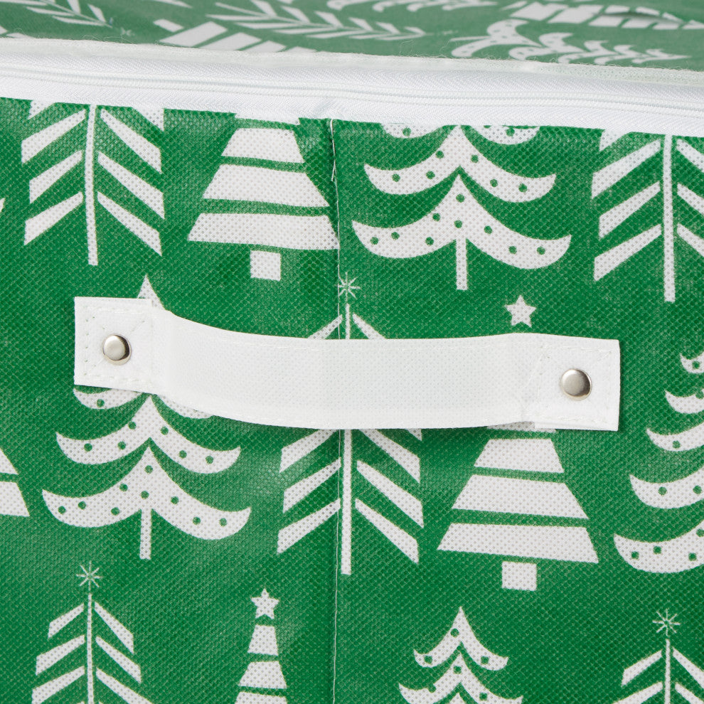 DII Triple Christmas Tree Print Ornament Storage, Large