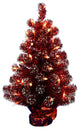 Vickerman G190325 2'X16" Dark Red Tinsel Christmas Tree, Clear Lights