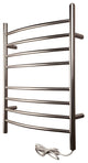 Heatgene Wall Mounted 8 Bar Plug-in Curved Towel Warmer Towel Rack, Brush Polish