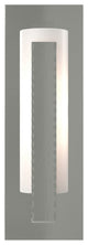 Forged Vertical Bar Sconce, Steel Backplate, Sterling Finish, Opal Glass