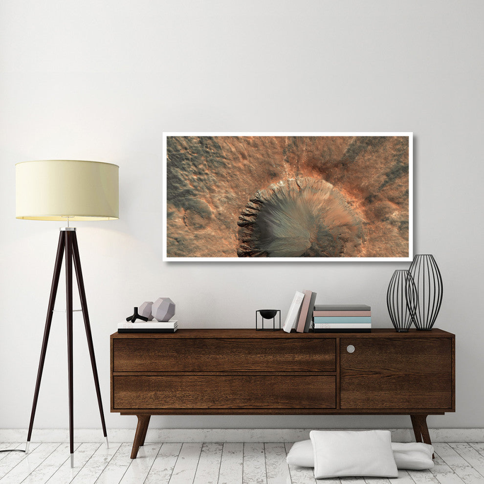 "Mars HiRISE  -  Crater near Sirenum Fossae" Paper Print by NASA, 62"x32"