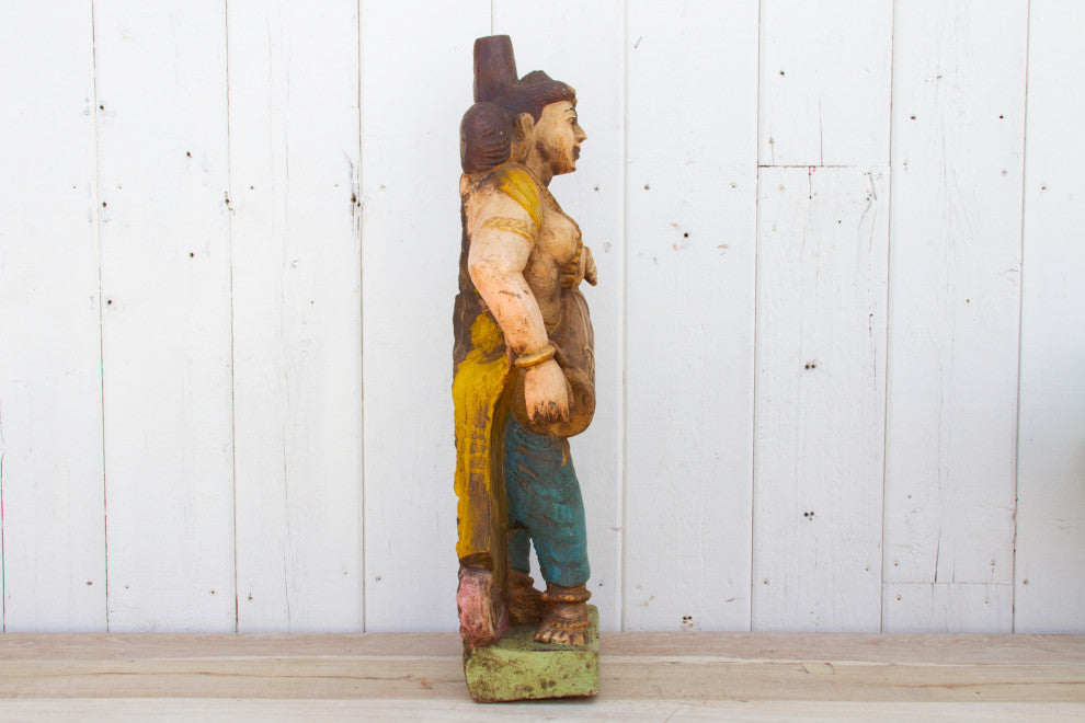 Antique Indian Stone Temple Musician Statue