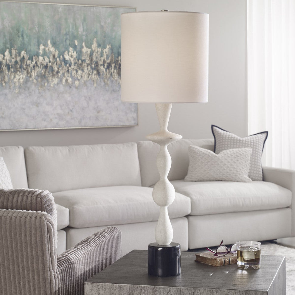 Uttermost Inverse White Marble Table Lamp 29796-1