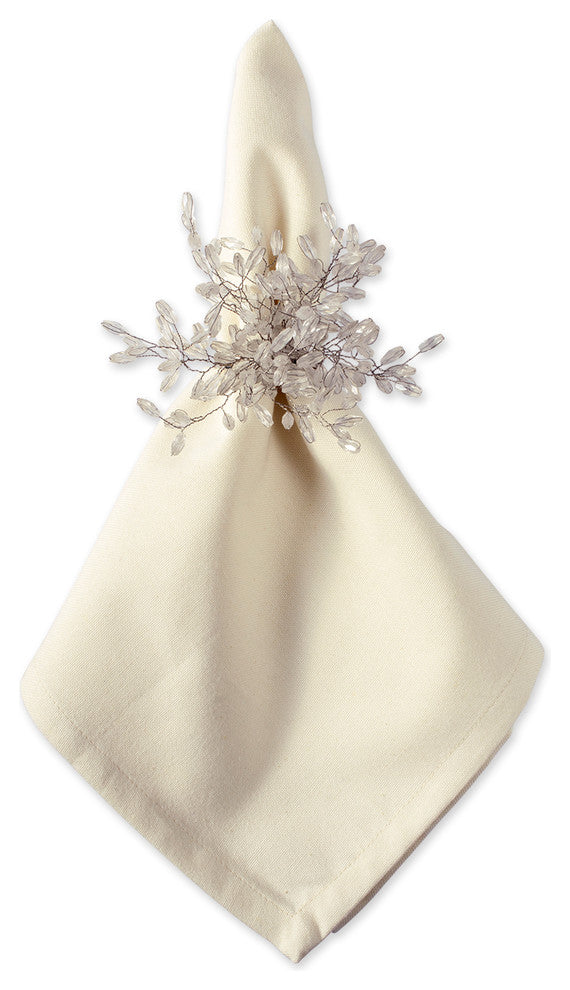 Silver Beaded Burst Napkin Ring Set/6