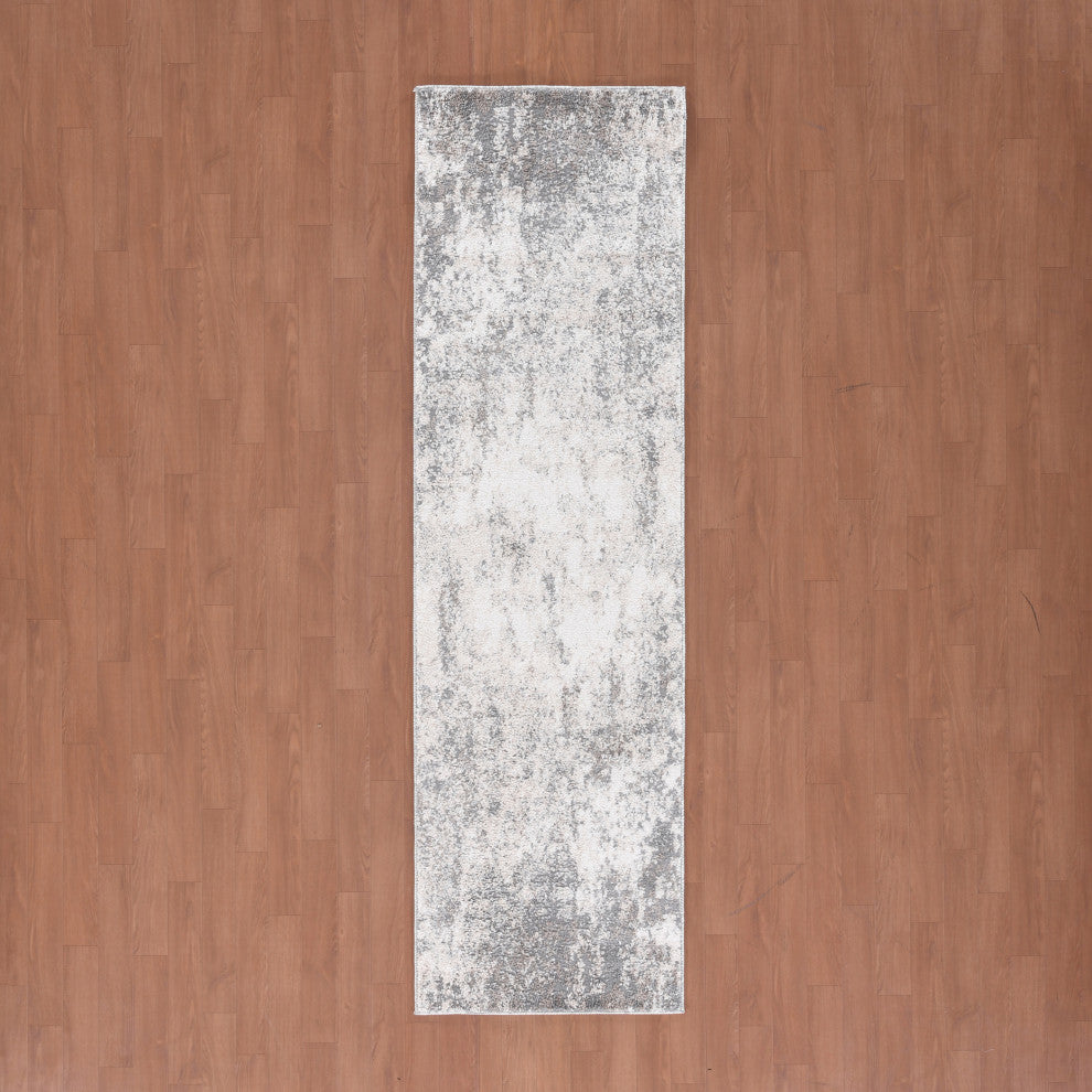 Yasmin Acy Runner, Gray, 2'6" x 8', Abstract