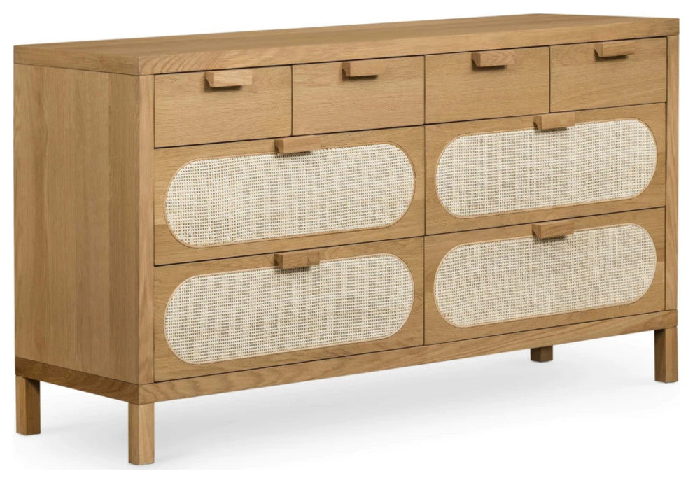 Allegra 8 Drawer Dresser-Natural Cane
