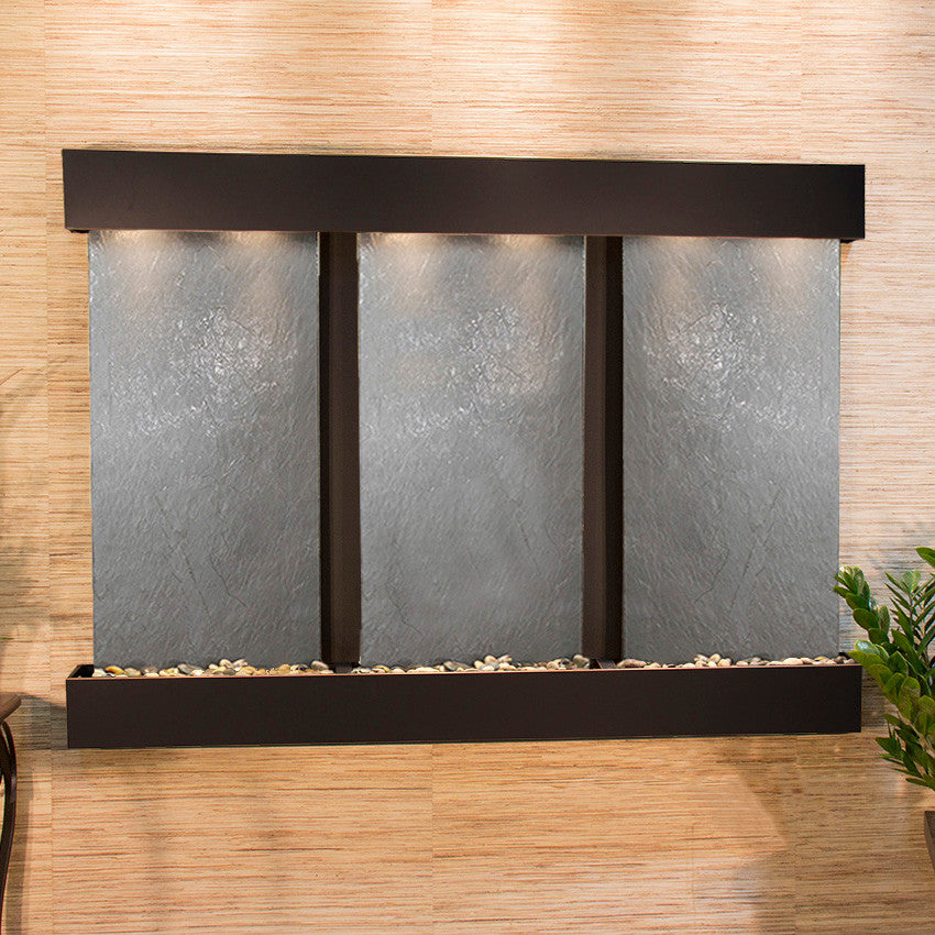 Olympus Falls Water Fountain, Black Featherstone, Blackened Copper, Square