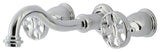 KS3021RX Two-Handle Wall Mount Tub Faucet, Polished Chrome
