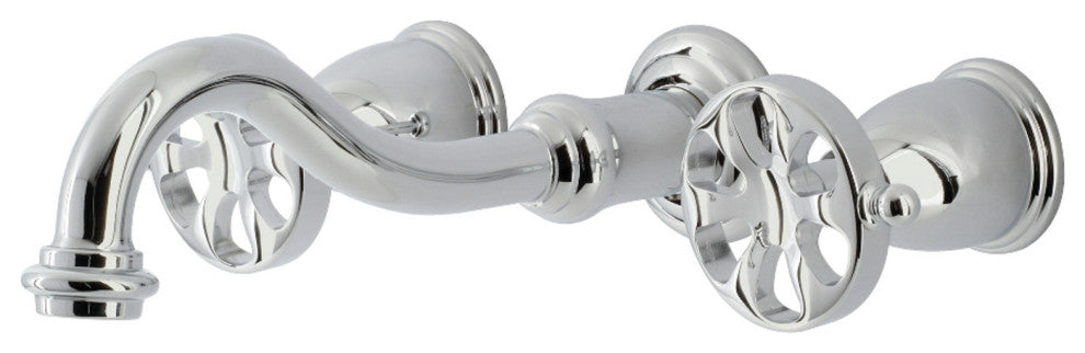 KS3021RX Two-Handle Wall Mount Tub Faucet, Polished Chrome
