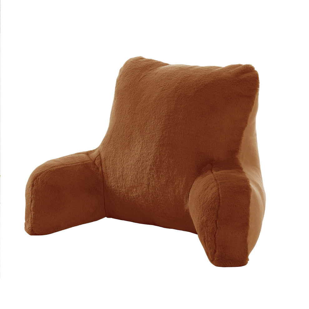 Solid Faux Fur Bedrest, Umber