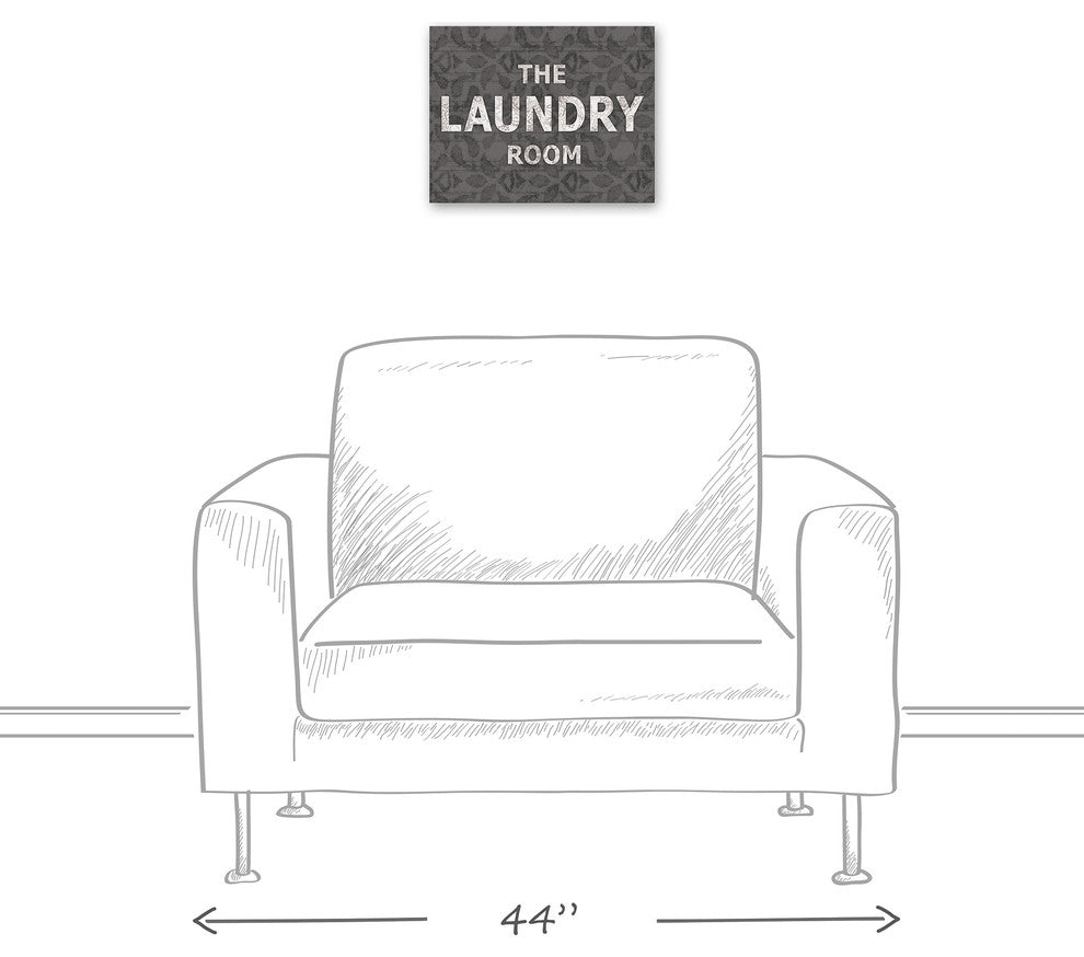 The Laundry Room Damask Wall Art, Canvas