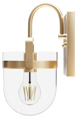 Karloff Alturas Gold, Clear Glass 1 Light Sconce Wall