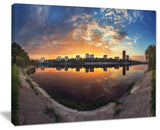 "Long Summer Sunset in Yellow" Canvas Print, 20"x12"