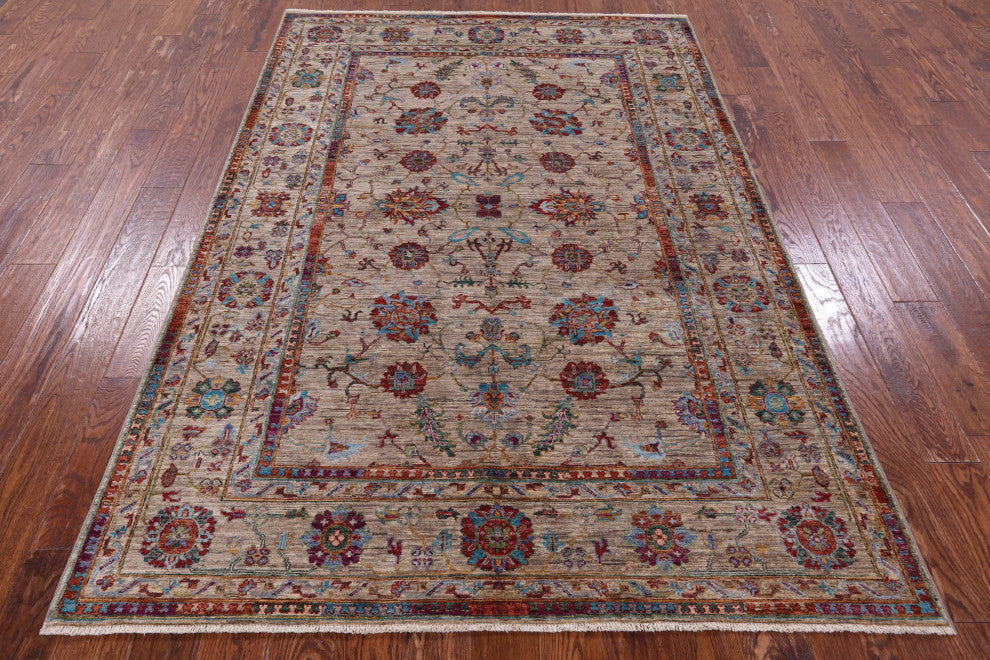 5' 7" X 8' 1" Persian Tabriz Hand Knotted Wool Rug Q10581