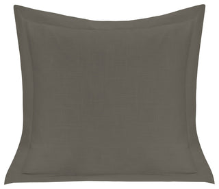 Luna Single Flanged Washed Linen Pillow, 20"x20", Slate