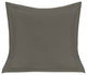 Luna Single Flanged Washed Linen Pillow, 20"x20", Slate